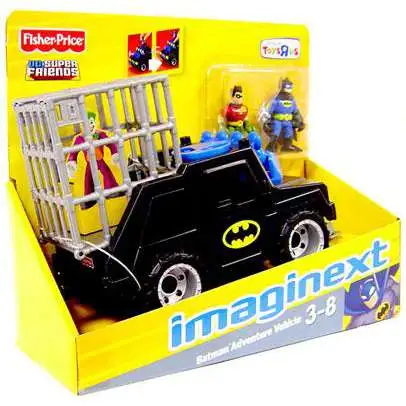 Fisher Price DC Super Friends Imaginext Batman Adventure Vehicle Exclusive 3-Inch Figure Set