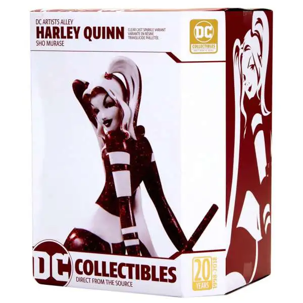 DC Artist Alley Harley Quinn Exclusive 7-Inch PVC Collector Statue [Sho Murase, Clear Cast Sparkle Variant]