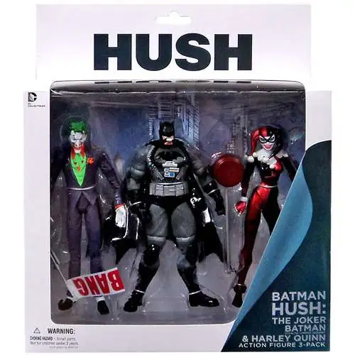 Hush Joker, Stealth Batman & Harley Quinn Action Figure 3-Pack