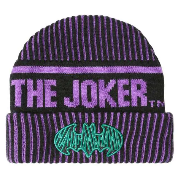 DC Batman The Joker Striped Watchman Beanie Hat