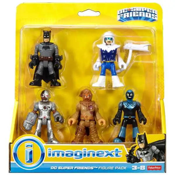 Fisher Price DC Super Friends Imaginext Batman, Cyborg, Blue Beetle, Scarecrow & Captain Cold 3-Inch Figure 5-Pack
