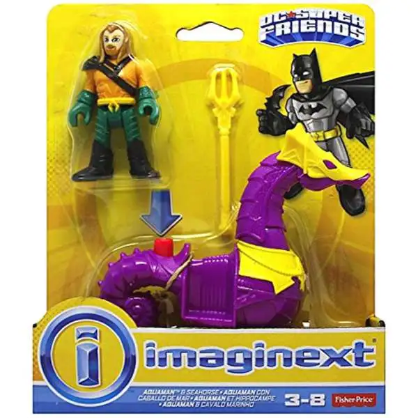 Fisher Price DC Super Friends Imaginext Aquaman & Seahorse Figure 2-Pack [Purple Seahorse]