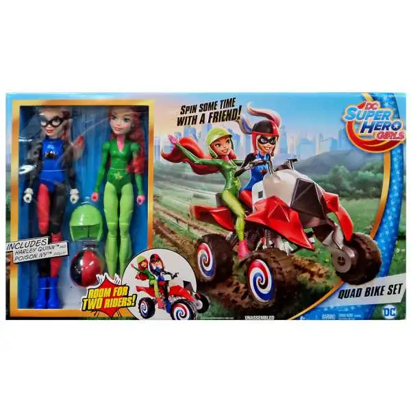 DC Super Hero Girls Quad Bike 12-Inch Playset [Includes Harley & Poison Ivy!]