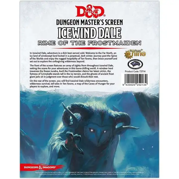 Dungeons & Dragons Dungeon Master's Screen Icewind Dale Rime of the Frostmaiden