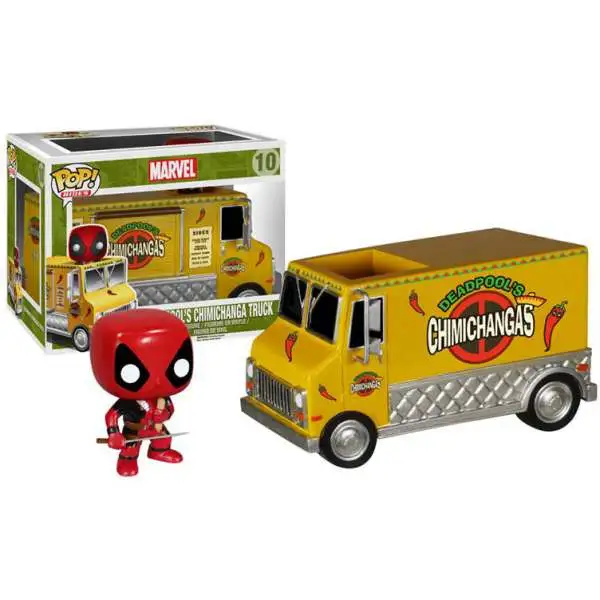 Funko Marvel POP! Rides Deadpool's Chimichanga Truck Vinyl Bobble Head #10 [Yellow Truck (Removable Deadpool), Damaged Package]
