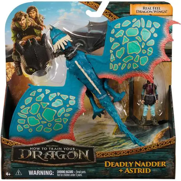 How to Train Your Dragon 2025 Movie Viking Duo Deadly Nadder & Astrid Action Figure 2-Pack [Real Feel Dragon Wings!]