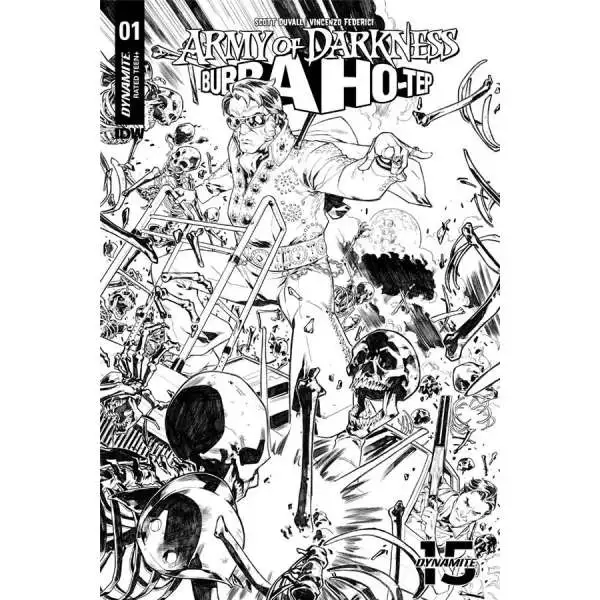 Dynamite Entertainment Army of Darkness Vs. Bubba Hotep #1 Comic Book [Gomez Black & White Variant]