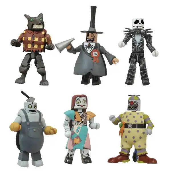 Nightmare Before Christmas Minimates Jack, Sally, Mayor, Wolfman, Behemoth & Clown Exclusive Minifigure Commemorative Gift Set [SDCC 2021]