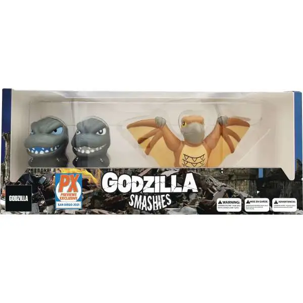 Smashies Atomic Godzilla, B&W Godzilla & King Ghidorah Exclusive 4-Inch Stress Doll 3-Piece Set [SDCC 2021]
