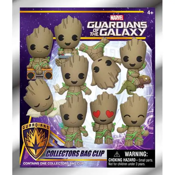 Marvel 3D Figural Foam Bag Clip Faces of Groot Mystery Pack [1 RANDOM Figure]