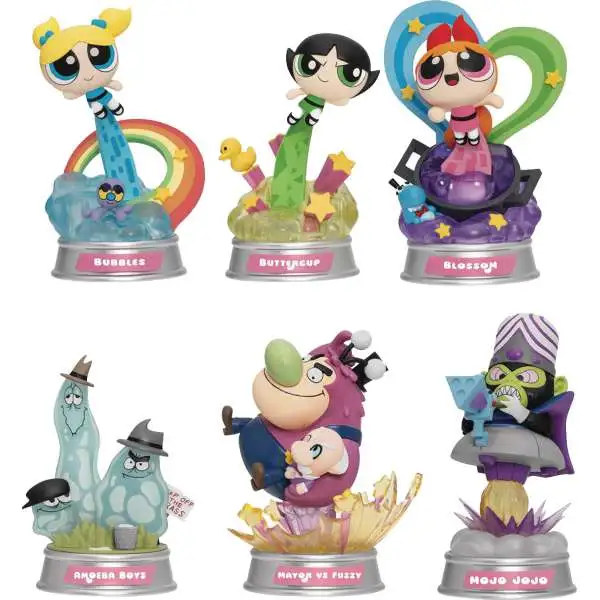 Powerpuff Girls Blossom, Bubbles, and Buttercup, Fuzzy Lumpkins, Mojo Jojo & Amoeba Boys Set of 6 Minifigures MDS-008