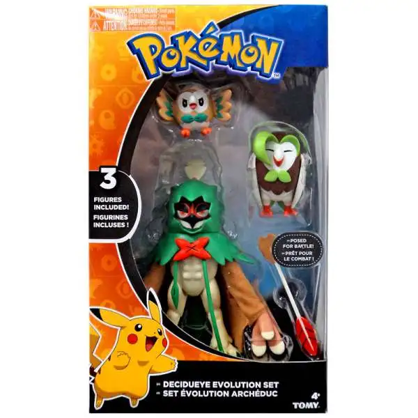 Pokemon Evolution Set Decidueye, Dartrix & Rowlet Exclusive Figure 3-Pack [Damaged Package]