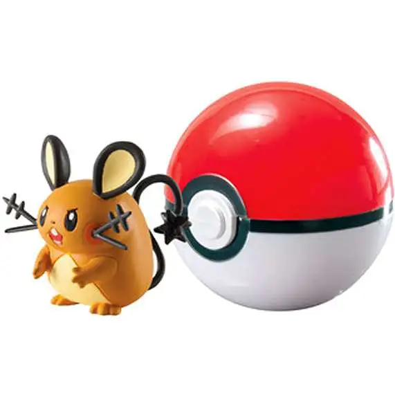 Pokemon Clip n Carry Pokeball Dedenne with Poke Ball Figure Set