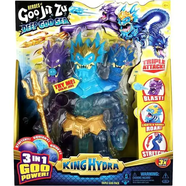 Heroes of Goo Jit Zu Deep Goo Sea King Hydra Action Figure [Triple Attack 3 in 1 Goo Power, Plus Light & Sound!]