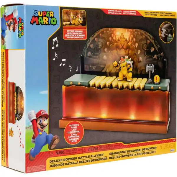 World of Nintendo Super Mario Deluxe Bowser Battle Playset [Includes Bowser Figure, Damaged Package]