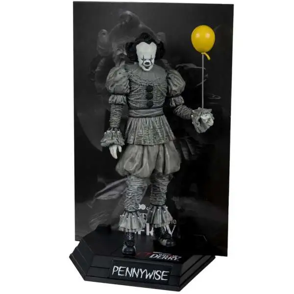 McFarlane Toys IT: Welcome to Derry Movie Maniacs Pennywise 6-Inch Posed Figure [Black & White]