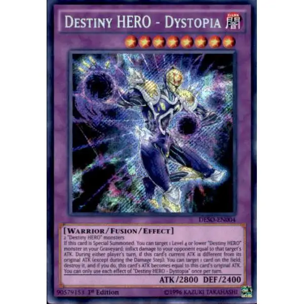 YuGiOh Destiny Soldiers Secret Rare Destiny HERO - Dystopia DESO-EN004