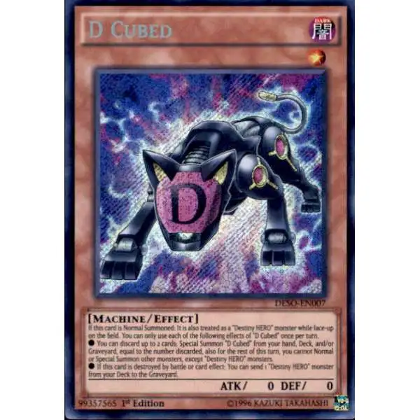 YuGiOh Destiny Soldiers Secret Rare D Cubed DESO-EN007