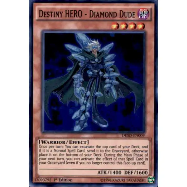YuGiOh Destiny Soldiers Super Rare Destiny HERO - Diamond Dude DESO-EN009