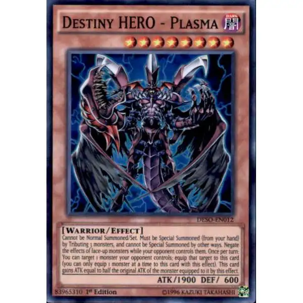 YuGiOh Destiny Soldiers Super Rare Destiny HERO - Plasma DESO-EN012