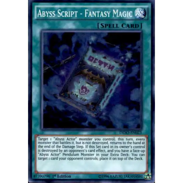 YuGiOh Destiny Soldiers Super Rare Abyss Script - Fantasy Magic DESO-EN023