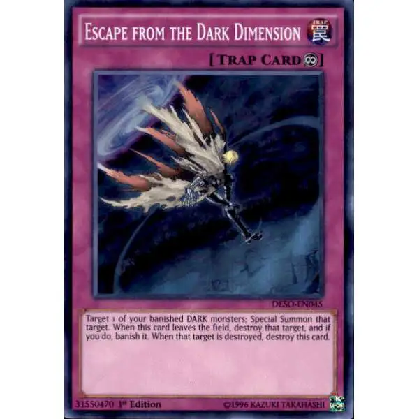 YuGiOh Destiny Soldiers Super Rare Escape from the Dark Dimension DESO-EN045