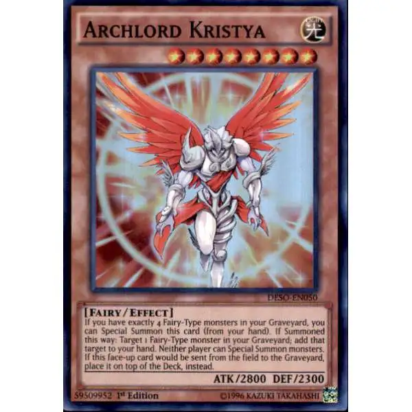 YuGiOh Destiny Soldiers Super Rare Archlord Kristya DESO-EN050
