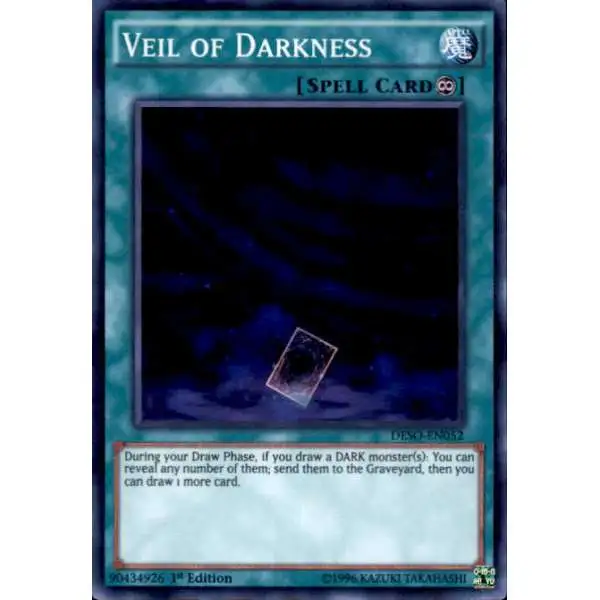 YuGiOh Destiny Soldiers Super Rare Veil of Darkness DESO-EN052