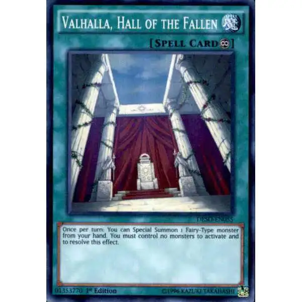 YuGiOh Destiny Soldiers Super Rare Valhalla, Hall of the Fallen DESO-EN055