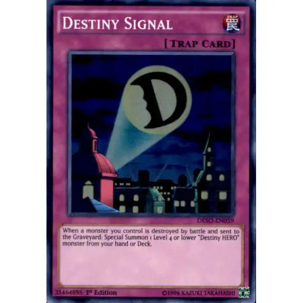 YuGiOh Destiny Soldiers Super Rare Destiny Signal DESO-EN059