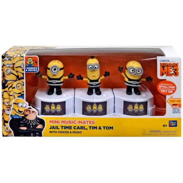Despicable Me 3 Mini Music-Mates Jail Time Carl, Tim & Tom 3-Inch Figure 3-Pack [with Voices & Music]