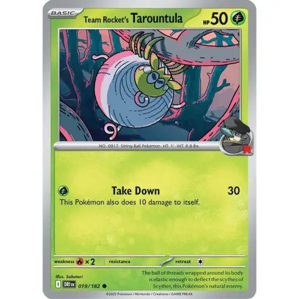 Pokemon Trading Card Game Destined Rivals Common Team Rocket's Tarountula #19