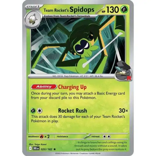Pokemon Trading Card Game Destined Rivals Rare Team Rocket's Spidops #20