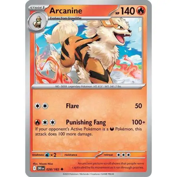 Pokemon Trading Card Game Destined Rivals Uncommon Arcanine #28
