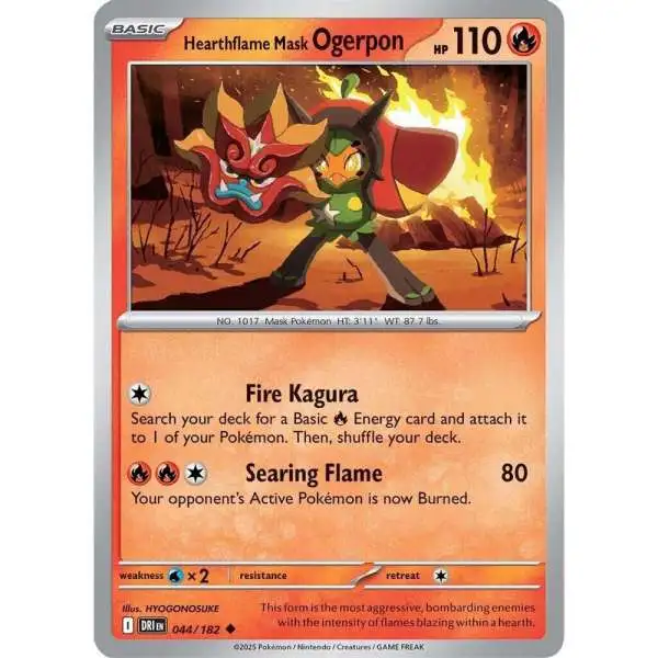 Pokemon Trading Card Game Destined Rivals Uncommon Hearthflame Mask Ogerpon #44