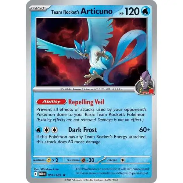 Pokemon Trading Card Game Destined Rivals Rare Team Rocket's Articuno #51