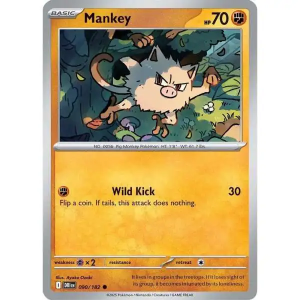 Pokemon Trading Card Game Destined Rivals Common Mankey #90