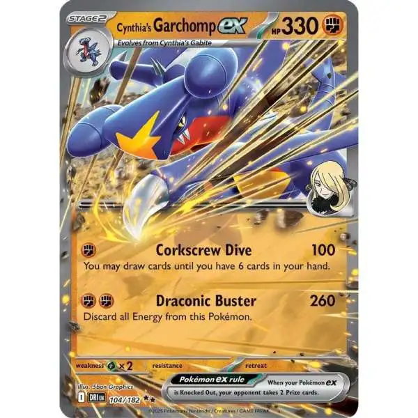 pokemon card garchomp ex 2025 Japanese Sv9a-heat Wave Arena 091 Cynthia's Ultra Rare PSA 10 Graded Colorless Rule Cynthias Garchomp Mega Evolution Deck