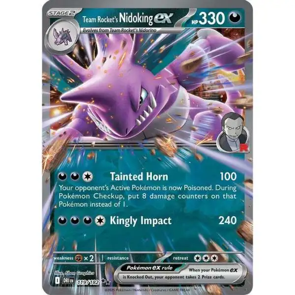 Pokemon Trading Card Game Destined Rivals Double Rare Team Rocket's Nidoking ex #119