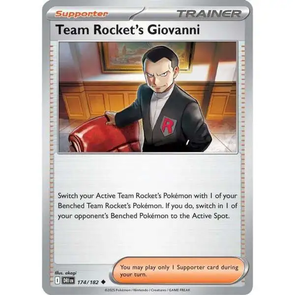 Pokemon Trading Card Game Destined Rivals Uncommon Team Rocket's Giovanni #174