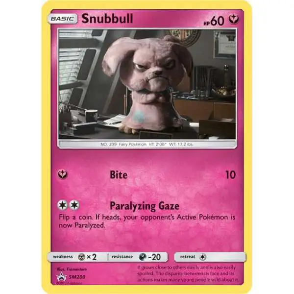 Pokemon Sun & Moon Detective Pikachu Promo Ultra Rare Snubbull SM200 [Sealed]