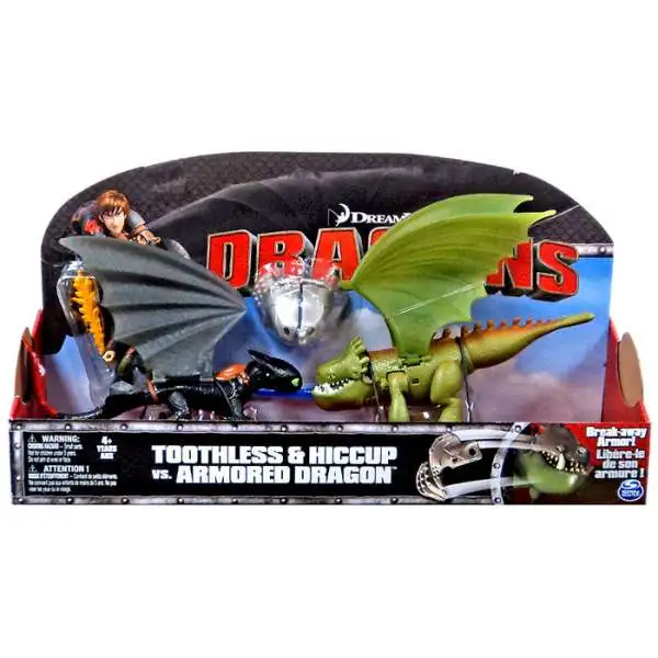 How to Train Your Dragon Dragons Toothless & Hiccup vs. Armored Dragon Action Figure 3-Pack