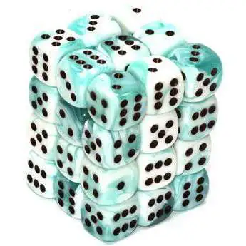 Chessex 6-Sided d6 Gemini 12mm Dice Pack #26844 [Teal-White & Black]
