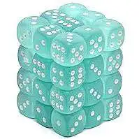 Chessex 6-Sided d6 Frosted 12mm Dice Pack #27805 [Teal & White]