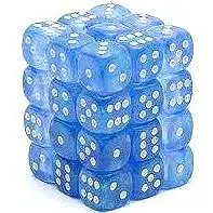 Chessex 6-Sided d6 Borealis 12mm Dice Pack #27826 [Sky Blue & White]