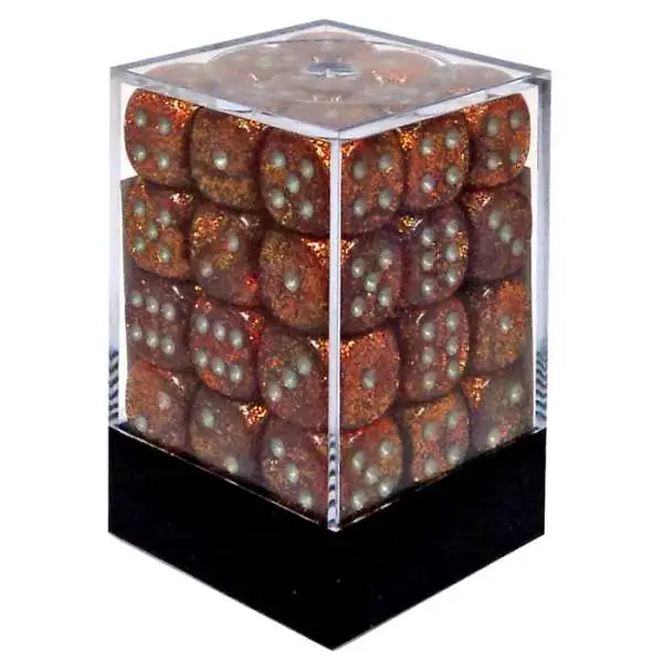 Chessex 6-Sided d6 Glitter 12mm Dice Pack #27903 [Gold & Silver]