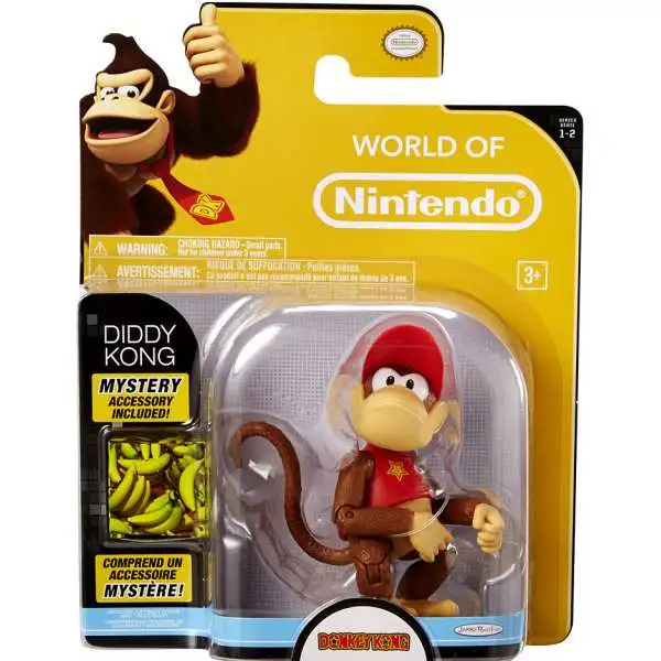 World of Nintendo Donkey Kong Series 2 Diddy Kong Action Figure [With Banana]