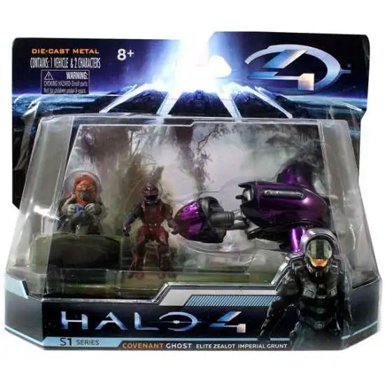 Halo 4 S-1 Series Ghost with Elite Zealot & Imperial Grunt 4-Inch Diecast Set #96528