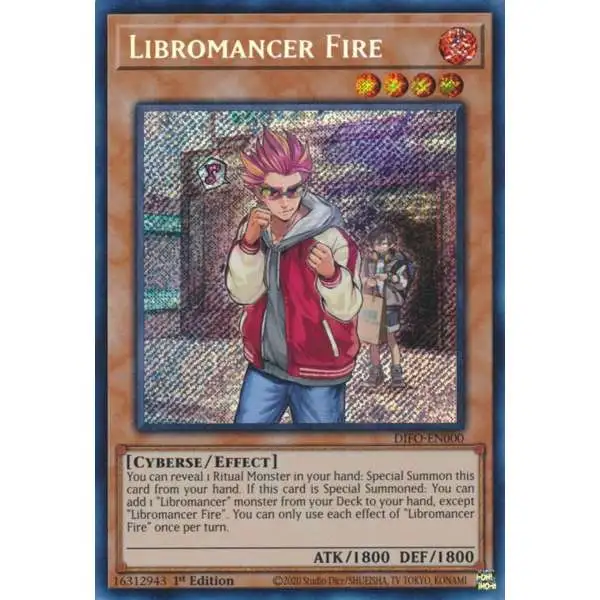 YuGiOh Trading Card Game Dimension Force Secret Rare Libromancer Fire DIFO-EN000