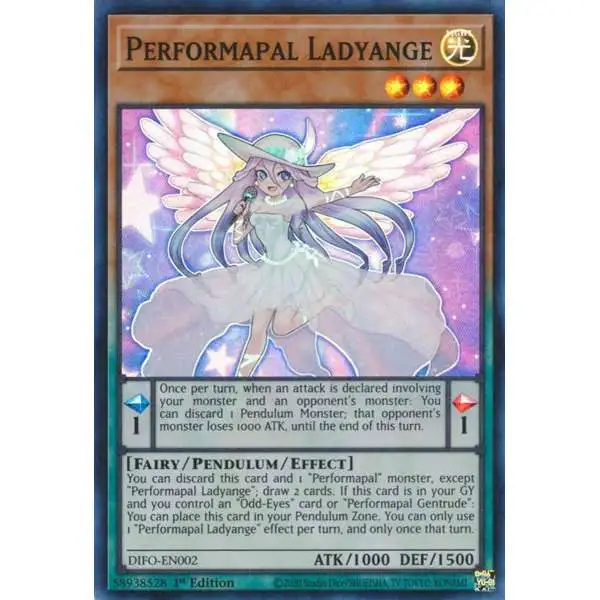 YuGiOh Trading Card Game Dimension Force Super Rare Performapal Ladyange DIFO-EN002